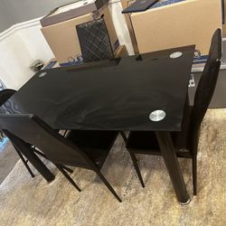 Black Glass Table 