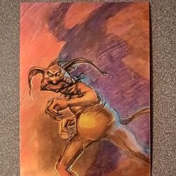 1996 Star Wars Finest Topps Salacious Crumb Hutt's Palace #75 Movie Art Collectible Vintage Trading Card Chrome Chromium