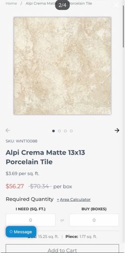 Alpi Crema Matte 13x13 Porcelain Tile