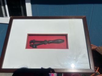 Framed Antique Hand Vise - Vintage Shadowbox Workshop Decor