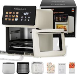 127]10L Large Xl Pro Air Fryer Oven With Grill Combo For Kitchen Countertop Use,12 in 1 Smart Convection Ovens,AirFryer With Glass View Window,Nonstic