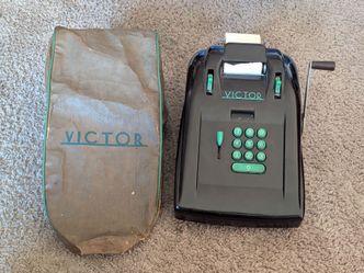 Vintage Art Deco Victor Adding Machine Calculator With Original Cover