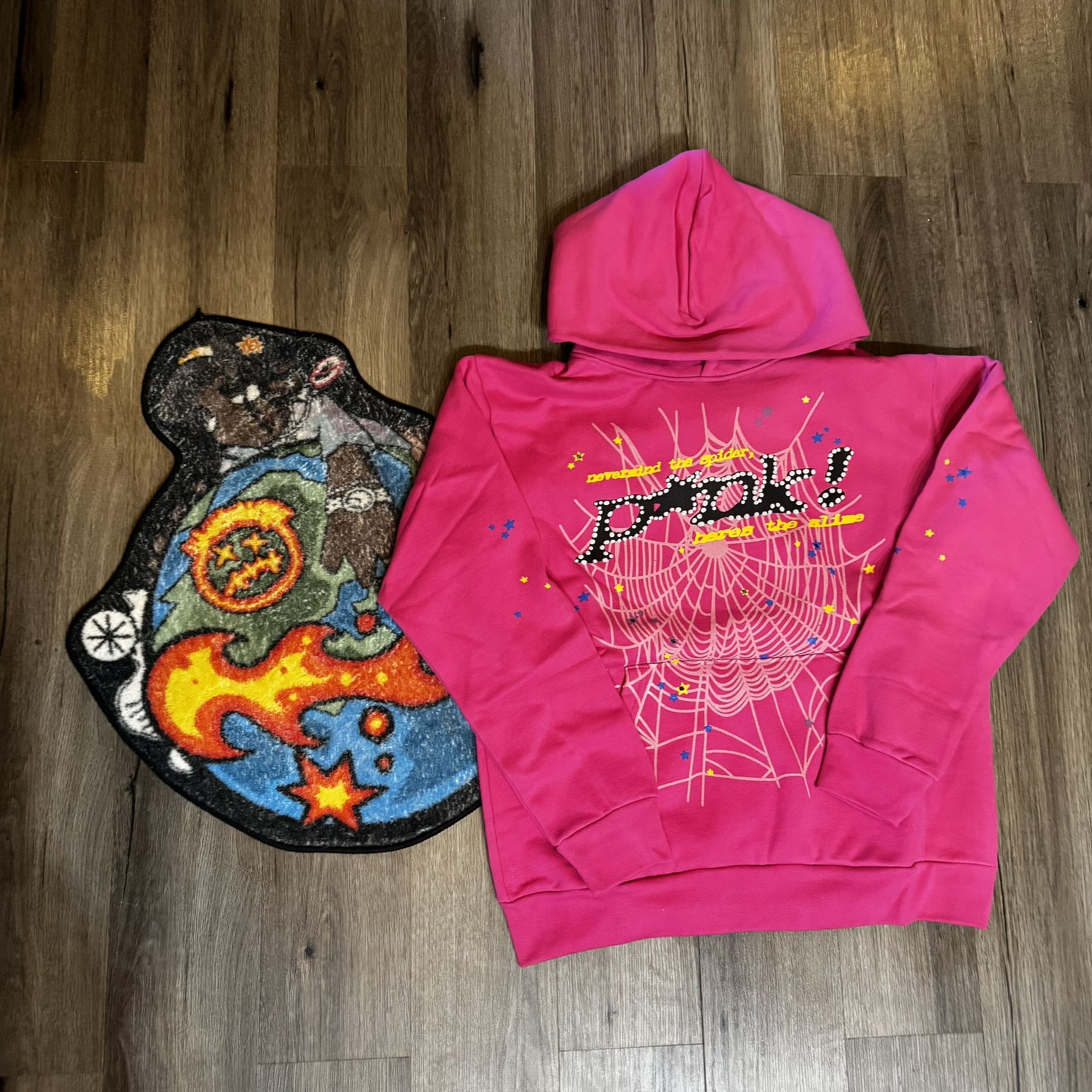 Pink P*nk Spider hoodie