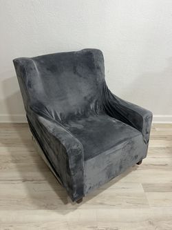 Gray rocking chair comfy with chair cover