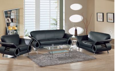 Black Leather sofa set