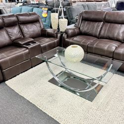 Amazing Deal😱Beautiful Chocolate Reclining Three Piece Furniture Sofa,Love Seat,Chair Only $999