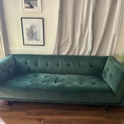 Velvety Green Couch