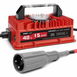 15 AMP 48 Volt Golf Carts Battery Charger for Club Car 3-Pin Round Plug,for Lead Acid Battery