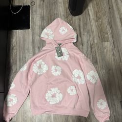 Pink Demin Tears Hoodie
