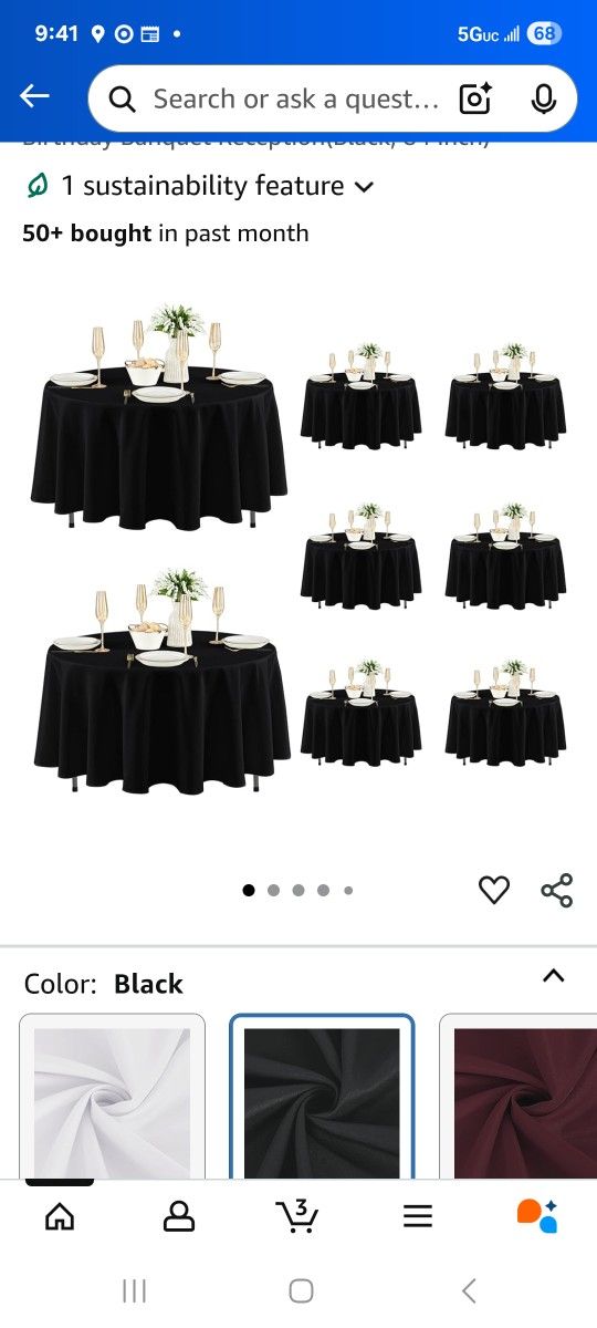 Black Round Table Covers 6