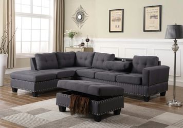 Brand new dark grey sectional