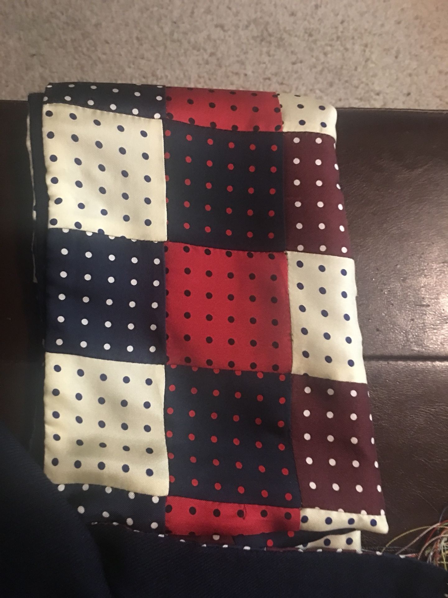 J Press “Chuck Bass” Polka Dot Patchwork Silk Scarf