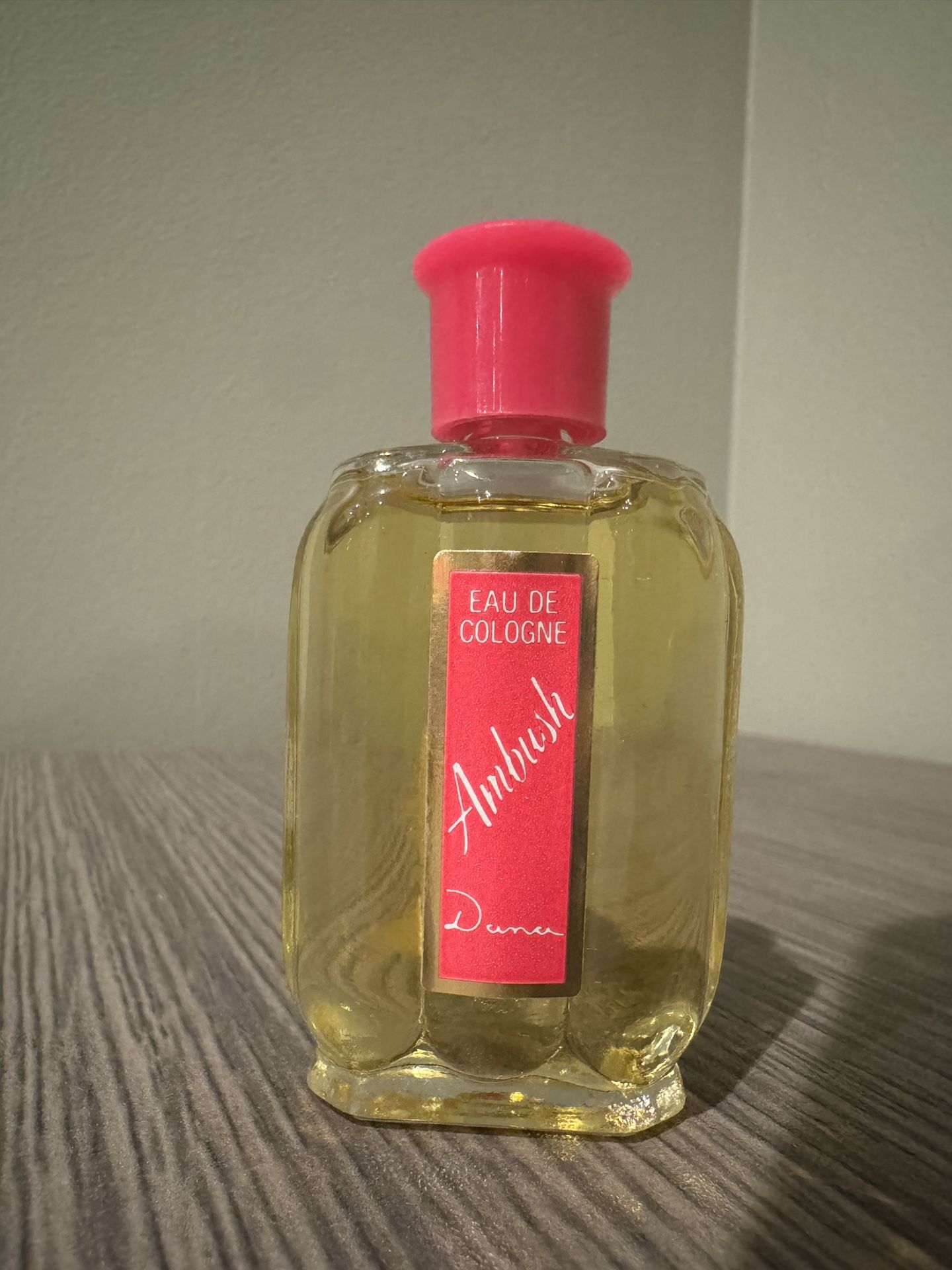 Vintage Mini Ambush by Dana .5 oz Eau de Cologne - Pink Miniature Perfume Bottle