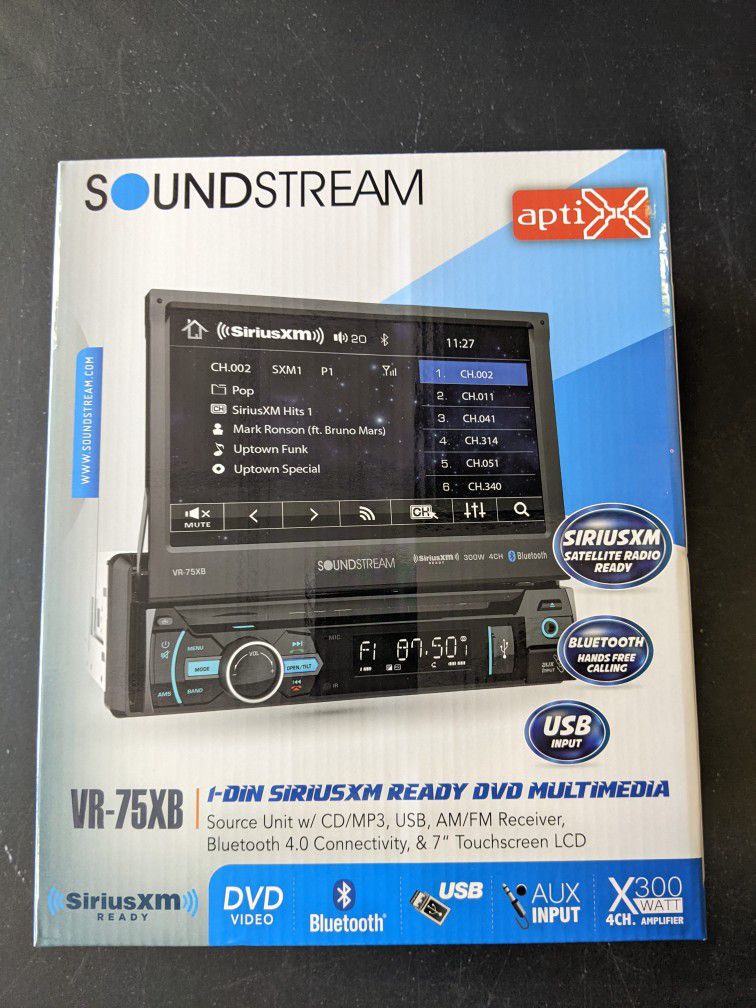 Soundstream 7" Flip Up Car Stereo With Bluetooth And Serious XM Ready
