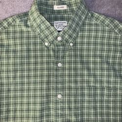 J Crew Vintage Size Small Shirt Long Sleeve Tattersall Plaid Green Classic Fit 😎