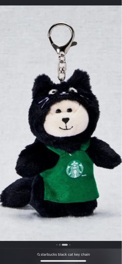 Starbucks Black Cat Plush Keychain