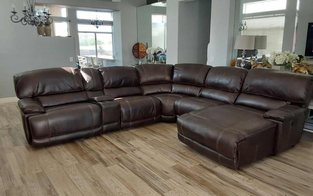 Beautiful Leather Reclining Sectional