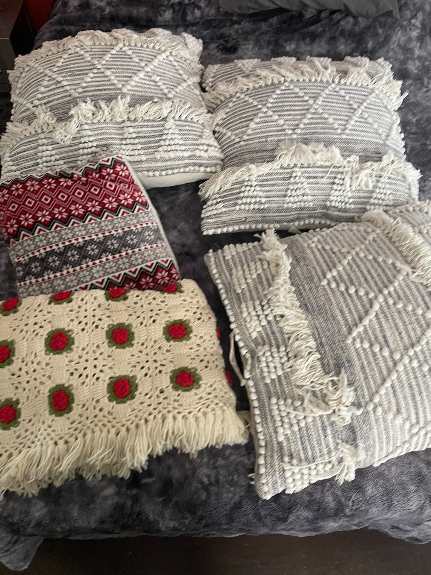 Large Throw Pillows And Vintage Throw Bundle