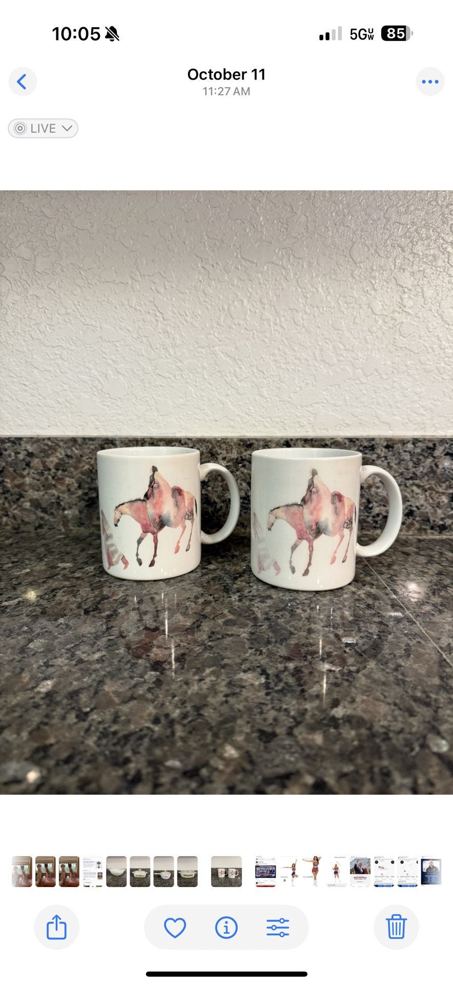 Vintage Horse Rider Mugs Set Of 2