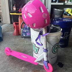 Scooter with helmet