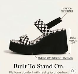 Checked Platform Sandals