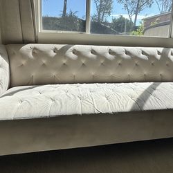 Microfiber cream couch 89 inch