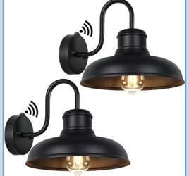 Outdoor Barn Light Fixtures, 16 Inch Large Dome Farmhouse Exterior Wall Mount Lights, Rustic Wall Sconces Indoor Wall Lighting, Industrial Black White
