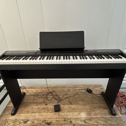 Casio CDP-100 88 Key Digital Piano, Keyboard Srand, Power Supply, Music Rest and Sustain Pedal