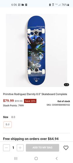 Rodriguez Eternity 8.0" Skateboard Complete from Primitive.