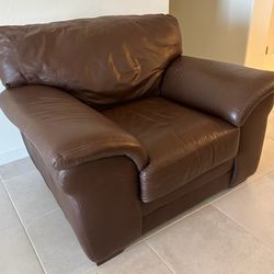 Premium Leather Oversized Brown Leather Chair