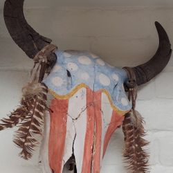 Awesome Painted Antique Skull