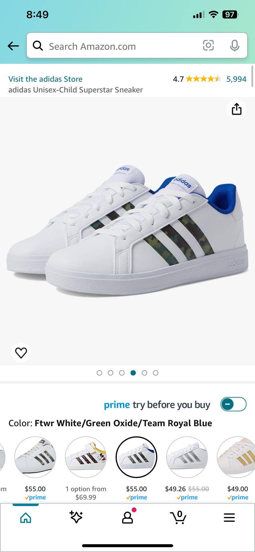 Adidas Child Superstar Sneakers - Size 13K