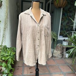 Vintage Women's Tan LL Bean Corduroy Shirt
