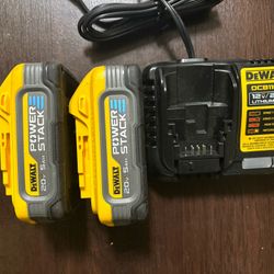 Dewalt 5.0 Power stack Battery’s And Charger New 
