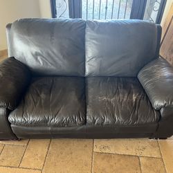 Dark Brown Love Seat For Sale 