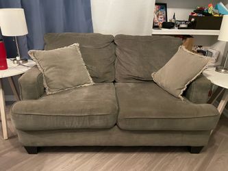 Gray loveseat sofa