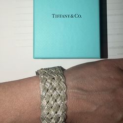 Tiffany & Co. woven mesh sterling silver bracelet