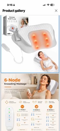 MEKZU 4D Kneading Neck Massager Pillow with Heat, Memory Foam Support, 3 Modes&3 Intensity Levels, Wired Control, Deep Tissue Massage Cushion for Neck