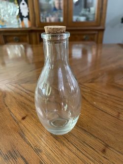 Vintage Style Glass Bottle with Cork - Perfect for Crafts or Decor