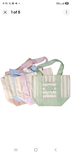 TRADER JOE'S  MINI STRIPED MINI CANVAS TOTE BAGS -2026 LIMITED EDITION