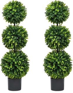 2 Pack Artificial Boxwood Topiary Tree, 2.5 FT For Sale $49.00 50%+ OFF Retail $99.99 NEW IN BOX