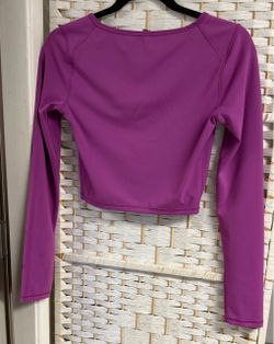 Purple Long Sleeve Cropped Athletic Top