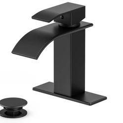 Bathroom Faucet Waterfall Matte Black 