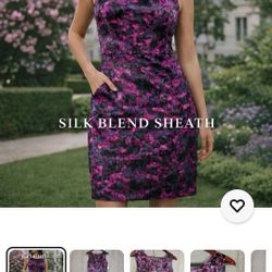Kate Hill silk blend Sheath Dress size 12