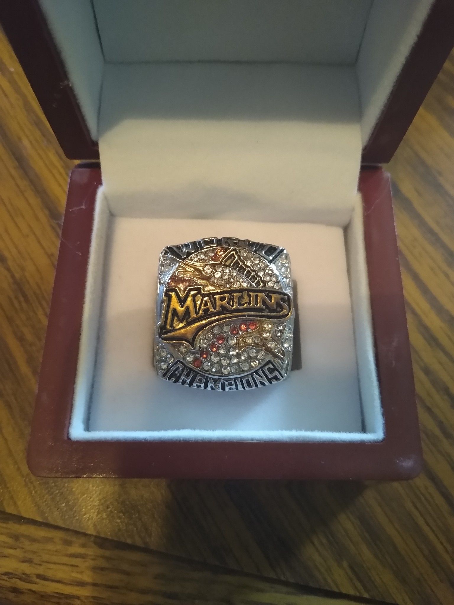 Florida Marlins Championship Ring with Display Case