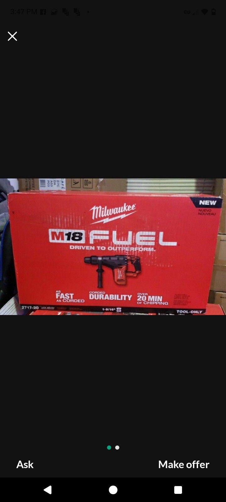 MILWAUKEE M18 FUEL SDS ROTARY HAMMER NEW NEVER OPENED