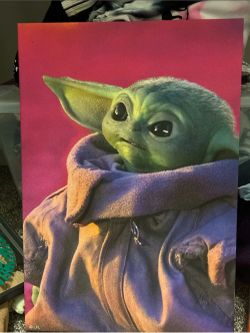 Star Wars Grogu Baby Yoda Art Canvas Comic Walls Wall Art 19" x 13"
