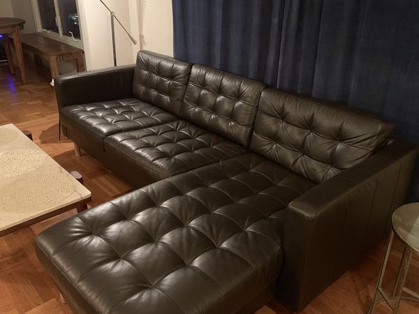 Leather Sofa Ikea Brown, Ikea Kramfors Brown Leather Chaise Lounges