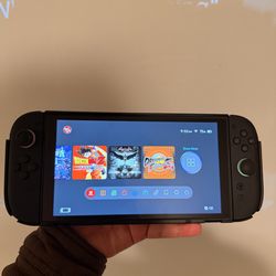 Nintendo switch 2 with purple/green joycons