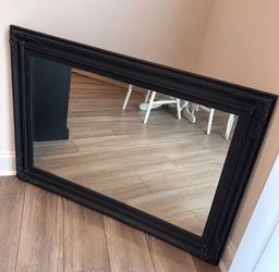 Large Solid Wood Black Mirror – 42” x 32.5”